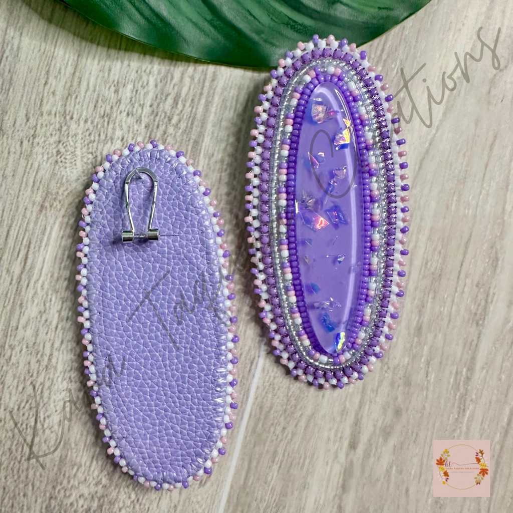 Purple Oval Earrings