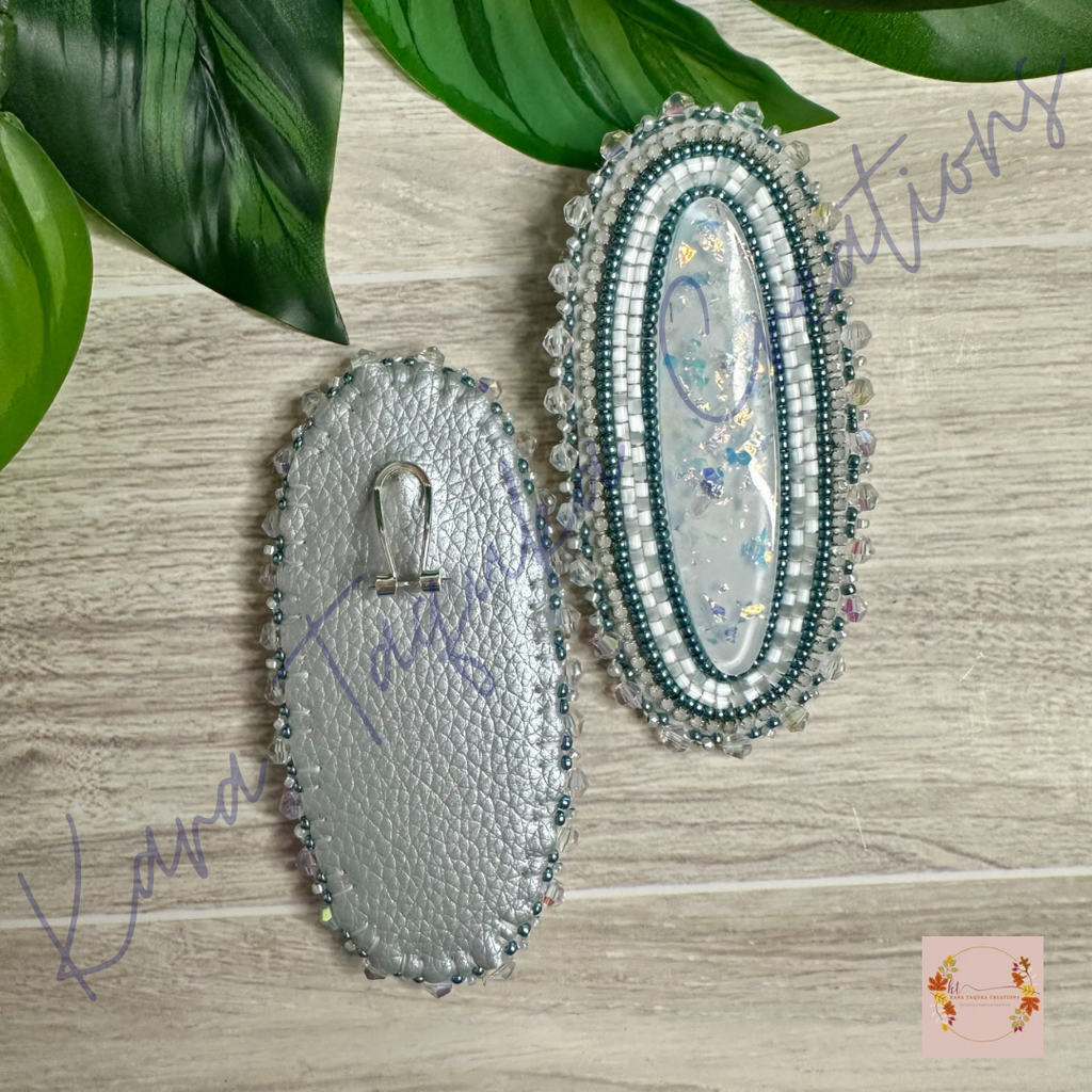 White Oval Earrings