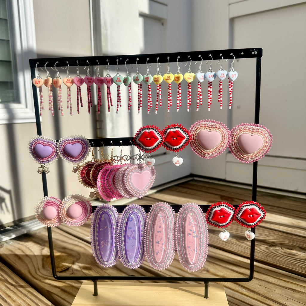 Purple Oval Earrings